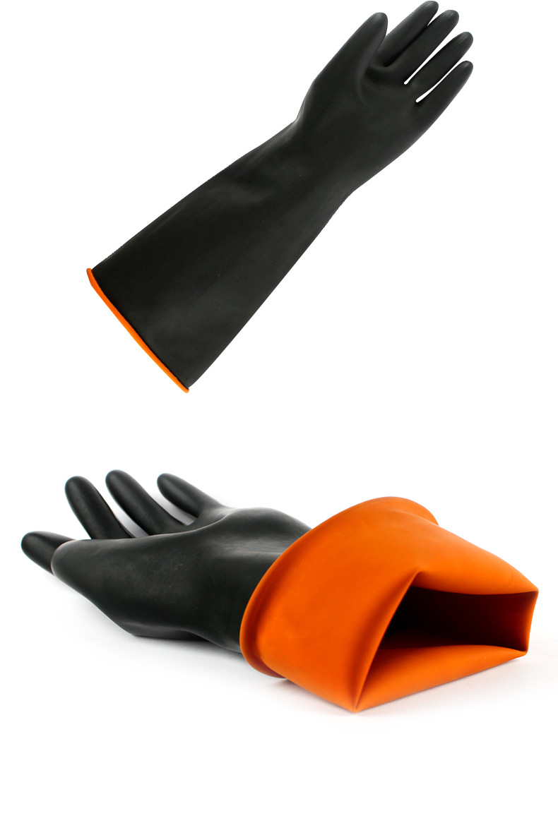 北塔牌45cm乳胶耐酸碱手套 加厚加长 工业耐磨橡胶劳保防水作业