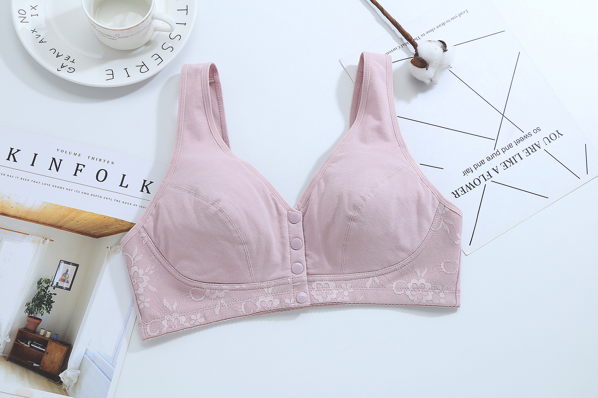 Хлопковый бюстгальтер для кормления 