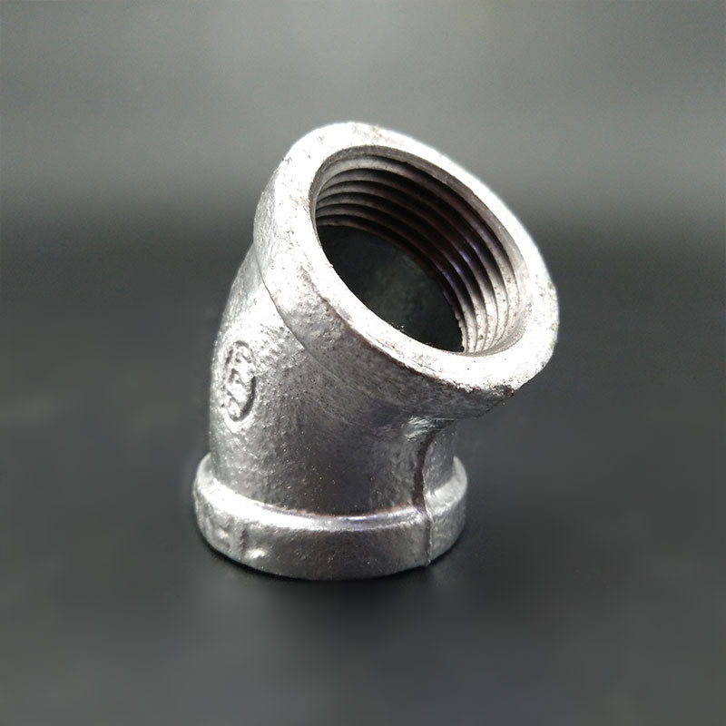 卡耐夫 45°弯头 厂家直销国标加厚 热镀弯头 玛钢镀锌弯头 直弯