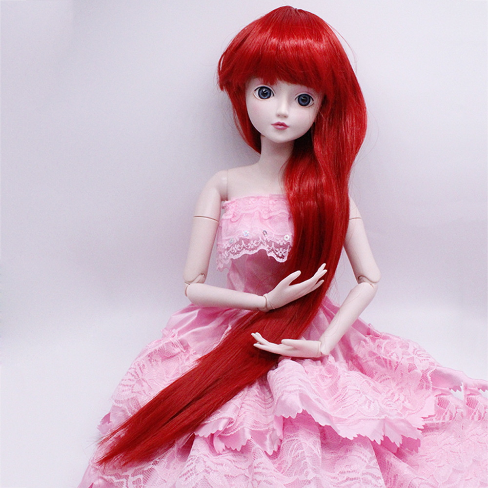 冰公主娃娃假发换装刘海卷发直发60cm精灵梦公主娃娃专用改装配件