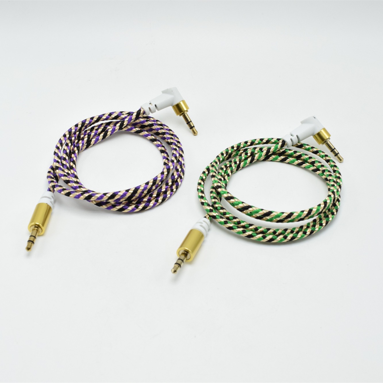潮流麻花编织3.5耳机音频线 单弯头汽车音响aux 手机连接线