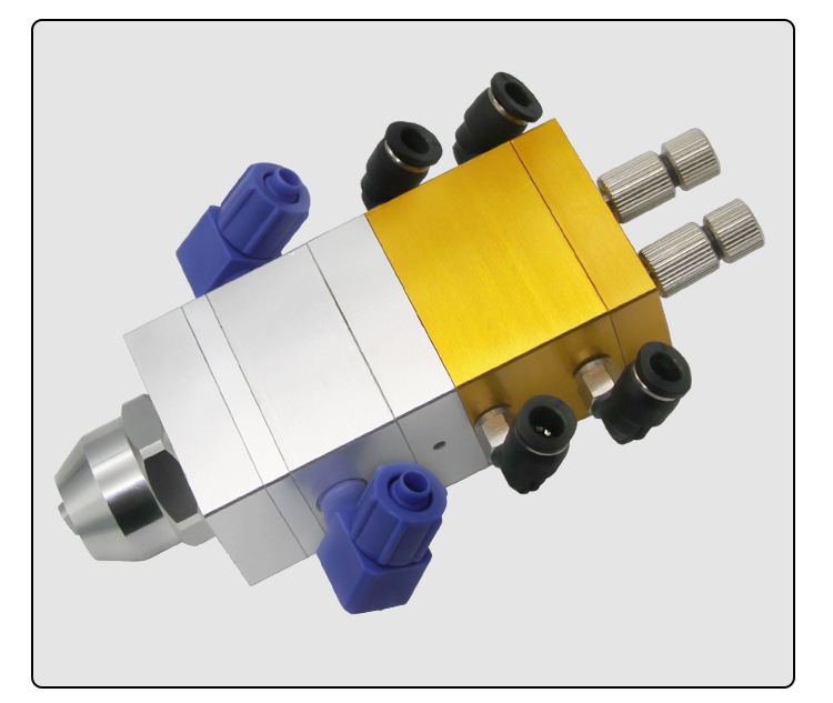 qlh-30ab双气缸双液回吸式可调ab双液点胶阀 气动ab胶阀