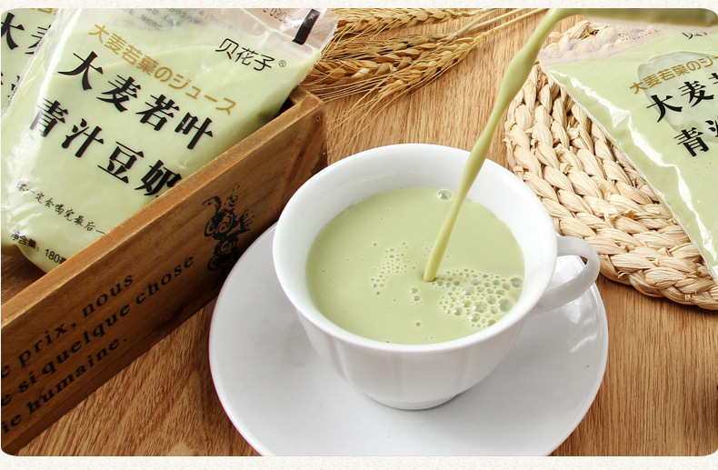 贝花子 大麦若叶青汁豆奶 即食青汁豆奶12袋/箱