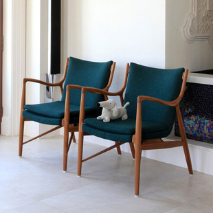 45号椅 设计师定制家具酒店客厅书房单人沙发椅子 北欧实木休闲椅