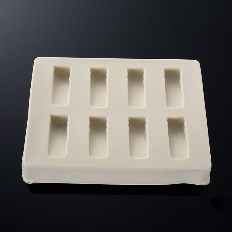 厂家定制绒毛吸塑盒 pvc植绒托盘 定做米黄色吸塑包装 ps植绒内托