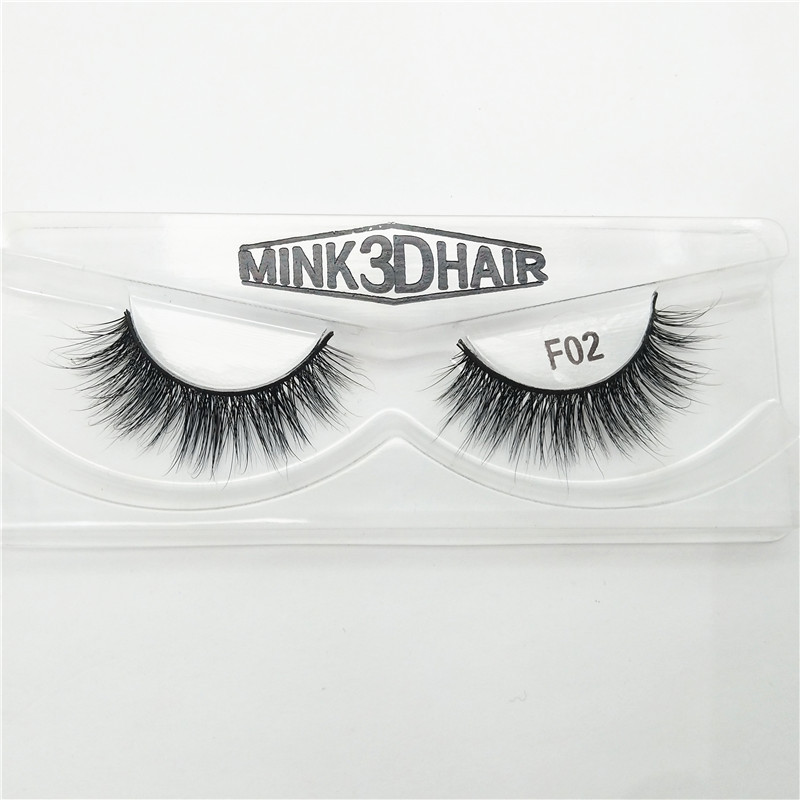 F02 New False Eyelashes Wholesale 3D Mink Hair Thick False Eyelashes Natural Lifelike Messy Long Eyelash