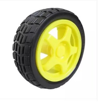 66mm tt马达电机轮子 黄色黑色可选 智能小车车轮 65mm 67mm 轮胎