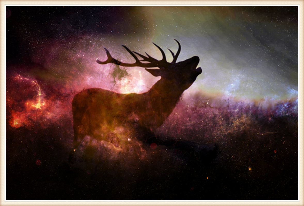 diy星空鹿满钻石画客厅装饰挂画工艺品亚马逊速卖通跨境爆款批发