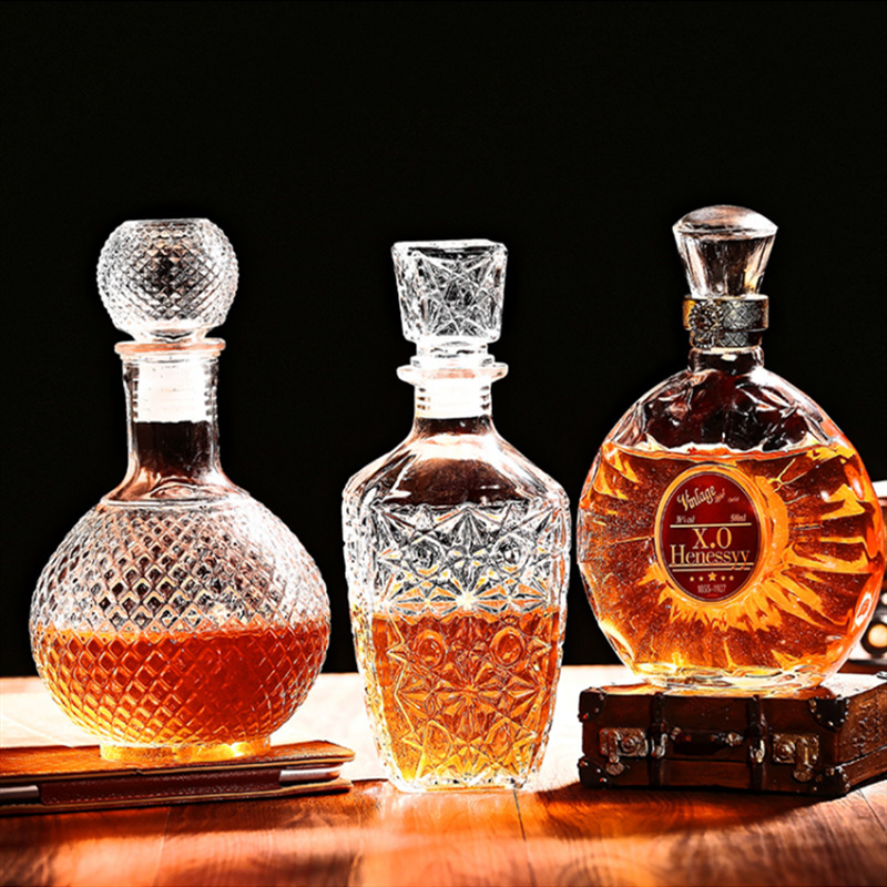 创意透明玻璃红酒瓶自酿葡萄酒瓶500ml800mll酒醒器洋酒瓶批发