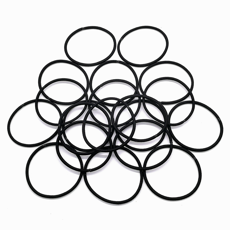 批发韩版百搭无接缝皮筋头绳高弹力基础黑色发圈发饰两元店货源