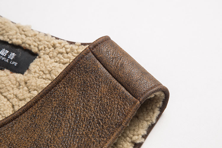 2018新款原生态美裂纹皮羊皮毛一体马甲男士休闲真皮坎肩背心