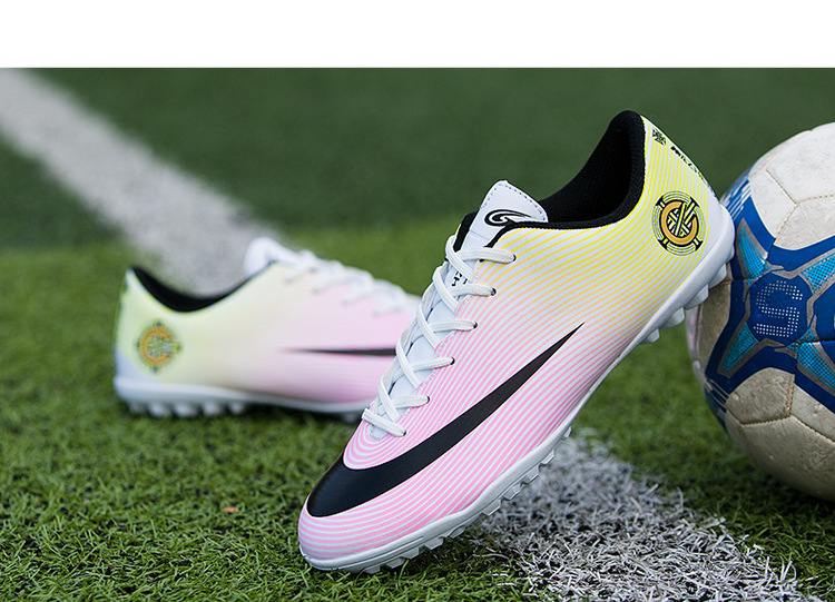 足球鞋男碎钉刺客12彩虹款c罗专属儿童青少年训练鞋支持一件代发