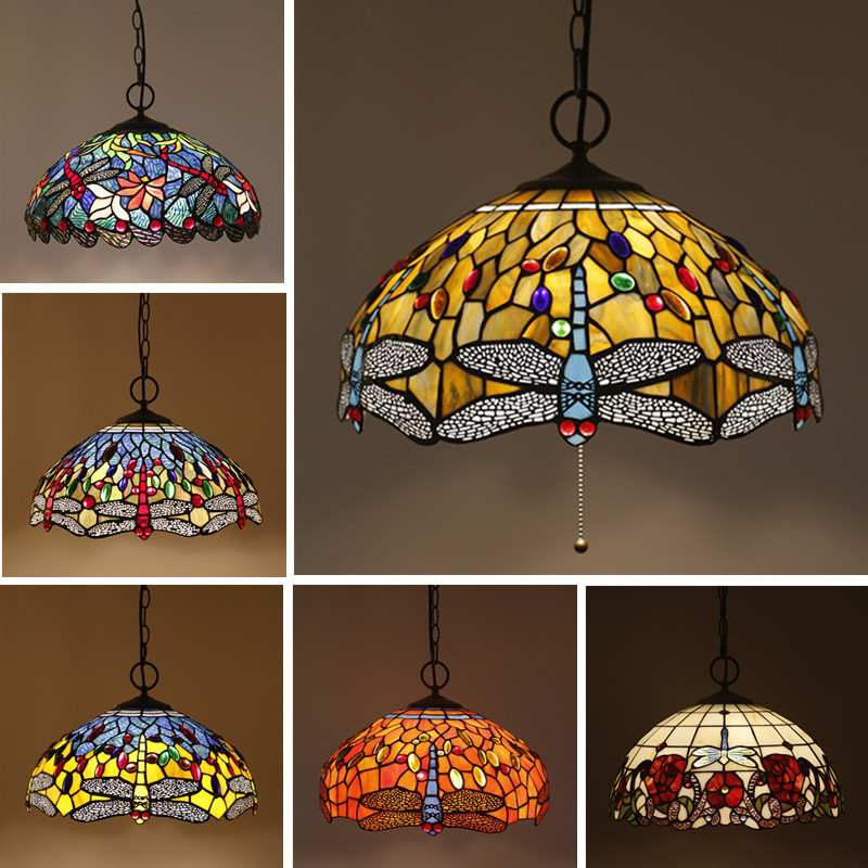 蒂凡尼欧式蜻蜓吊灯复古创意民国怀旧老上海酒吧咖啡馆茶楼书店灯