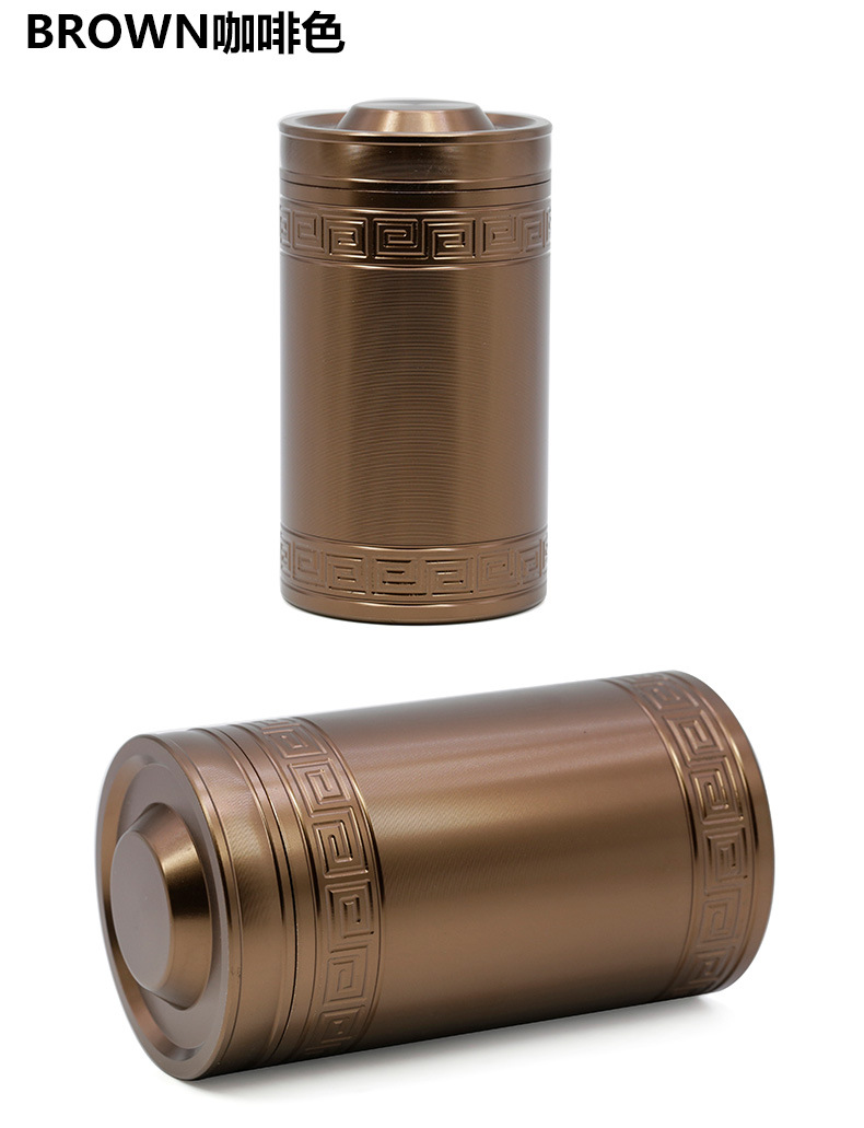 直径63mm高度107mm铝合金圆柱形储存罐茶叶罐烟叶罐外贸烟具99907