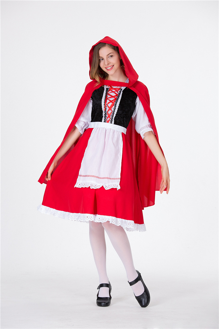 化妆舞会cos万圣节服装圣诞节公主裙小红帽衣服成人小红帽表演服