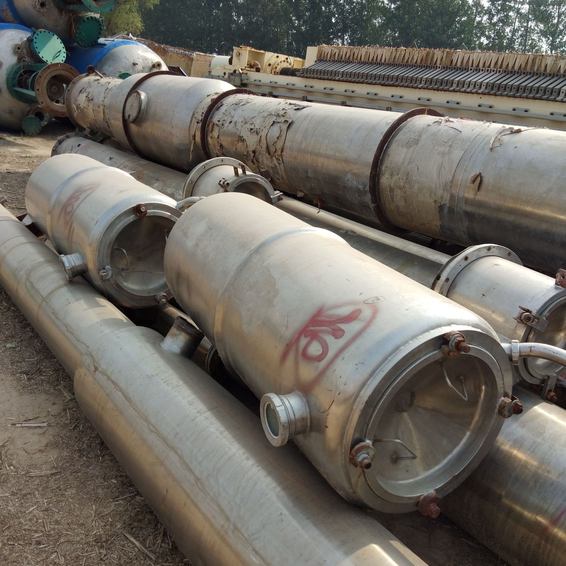 四效15吨降膜蒸发器二手废水处理蒸发器中药提取罐浓缩蒸发器