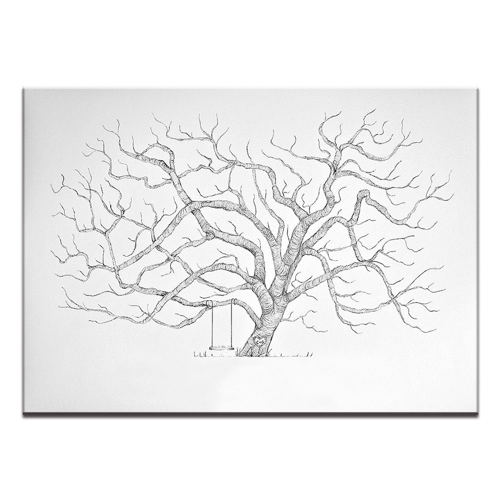 生日宴同学会公司活动party来宾签到指纹画diy创意树小清新ws8415