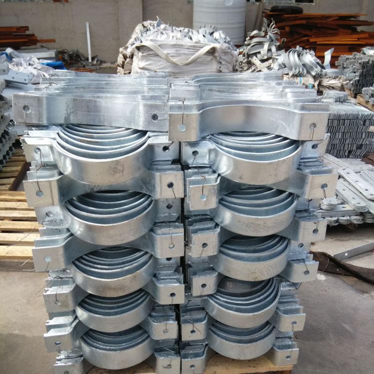 二合抱箍现货 扁铁抱箍二合抱箍 镀锌扁铁60*6二合抱箍 价格电联