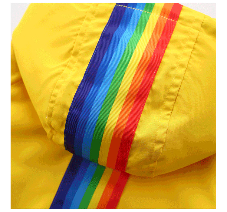 木希希一件代发ins婴幼童爆款2018春季新款三色彩虹条纹夹克外套