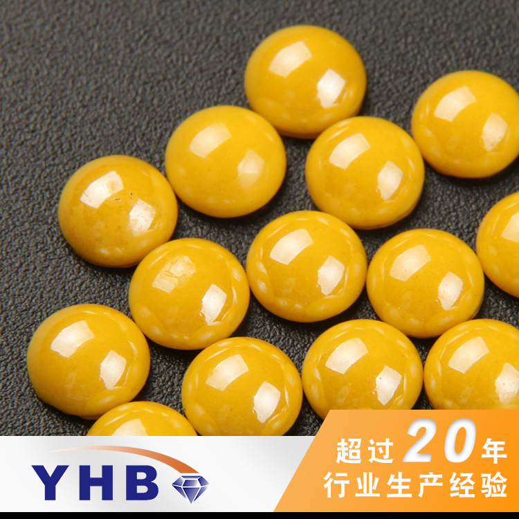 Factory Direct Sales Pearl Adhesive Hot Drilling Water Drop Lemon Yellow Ceramic round Diamond 3mm Clothing Accessories Manicure Panel Pressing