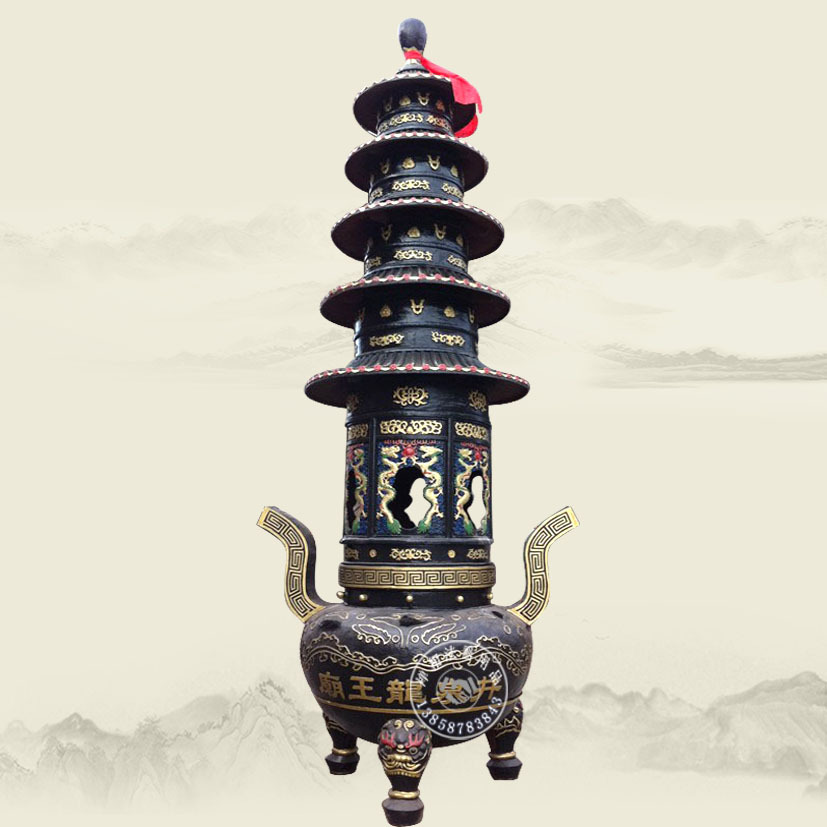 铸造佛教铜宝鼎 道教铸铁大宝鼎 道观七层宝鼎到温州禅相法器厂