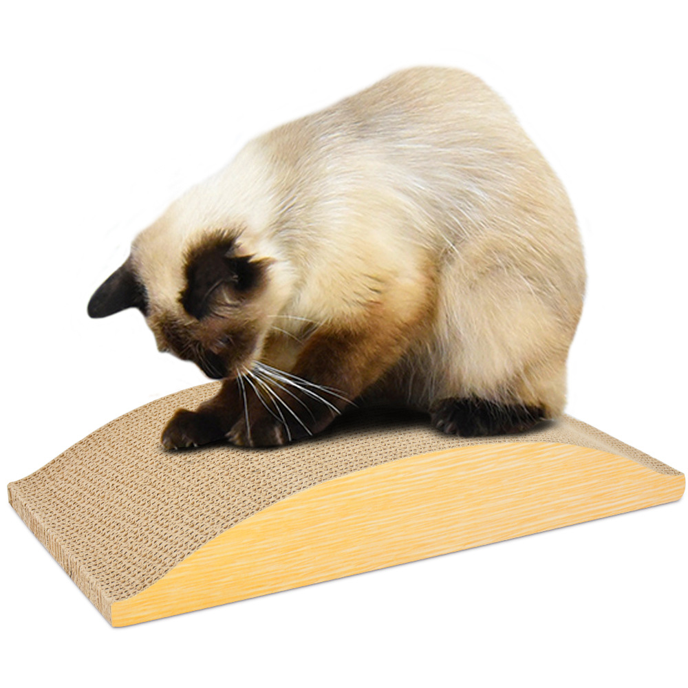 猫抓板-瓦楞纸纸制猫玩耍板--淡雅木纹