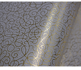 烫金凤凰花纹pu皮革面料凤凰尾花纹金属压纹水刺底箱包男包边现货