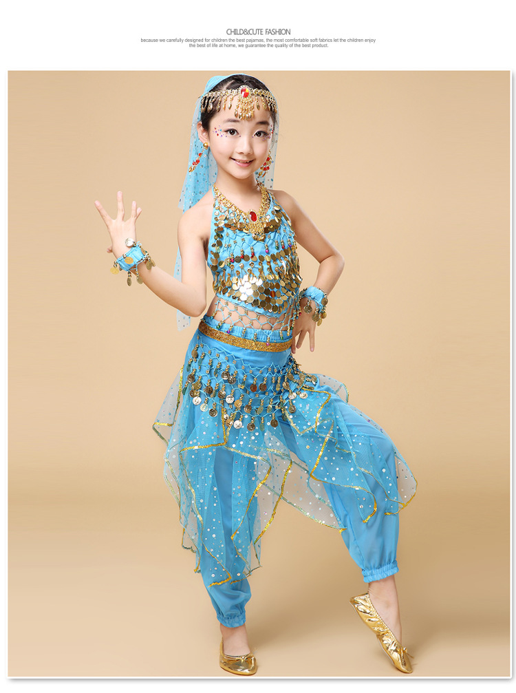 61儿童肚皮舞服装 六一舞蹈表演服女童 少儿印度舞演出服套装新款