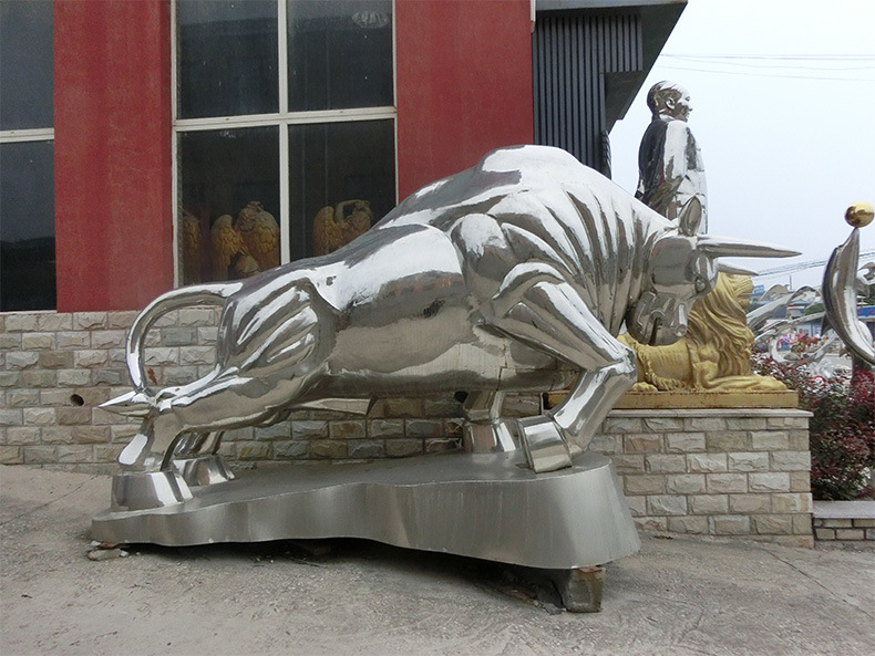 厂家定制大型不锈钢动物大象雕塑广场不锈钢大象公园绿地摆件