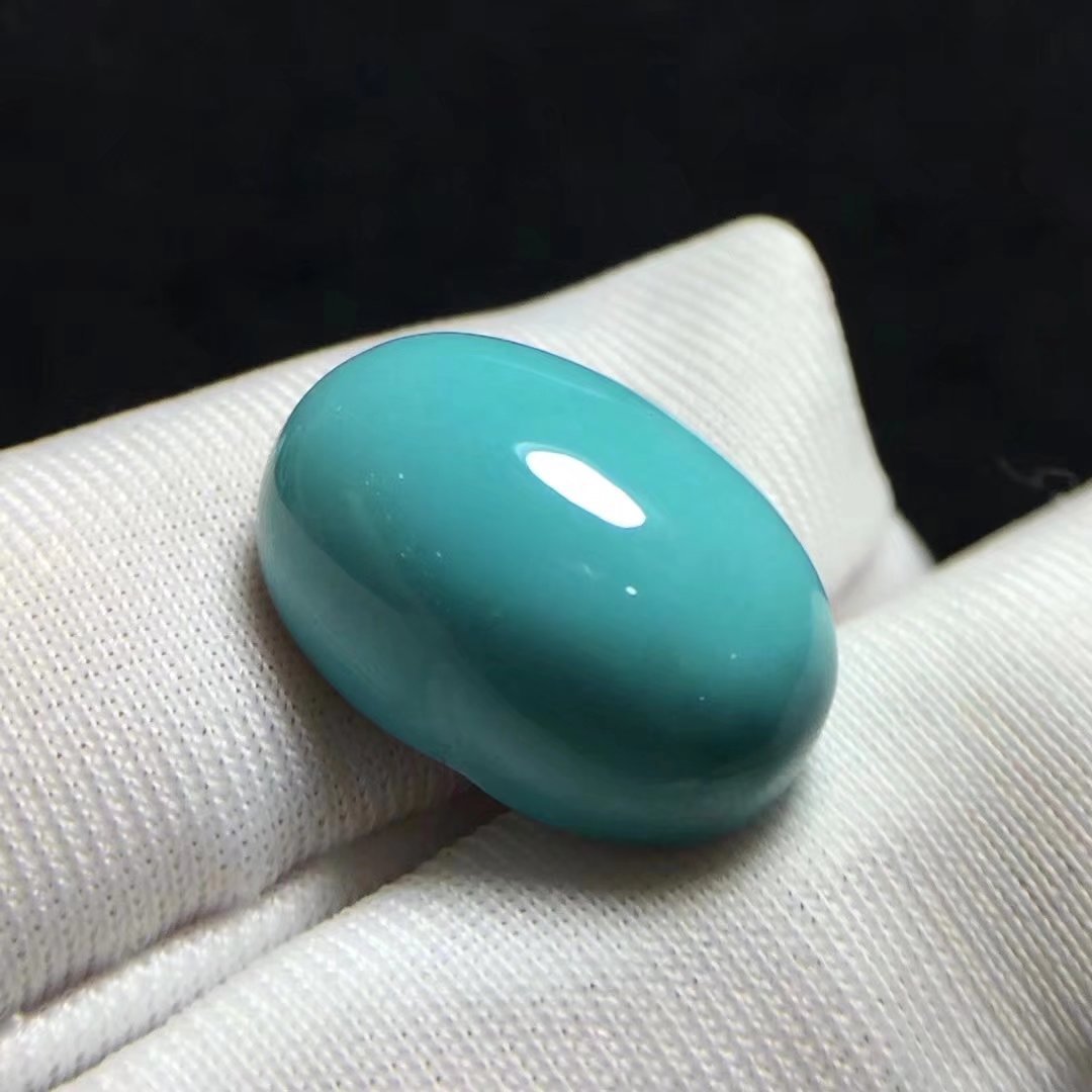 纯天然原矿金龙山高瓷无优化绿松石精品戒面 湖北十堰厂家直销