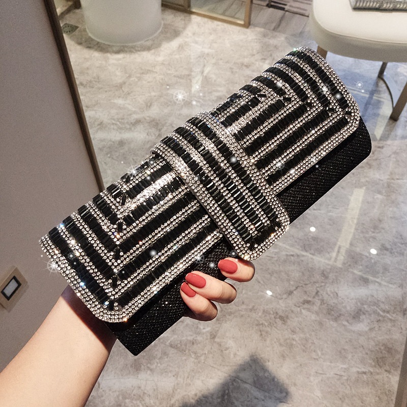 Europe and America Cross Border Dinner Bag Rhinestone Clutch Party Bag with Diamonds Fashion Envelope Bag Crossbody Women's Bag Factory Direct Sales