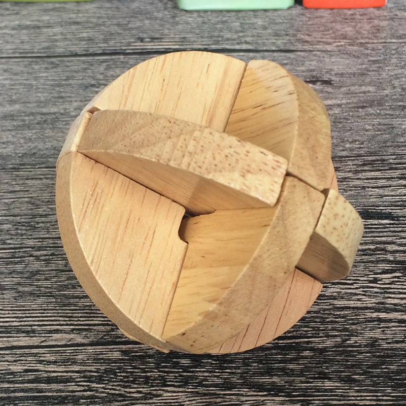 孔明锁鲁班锁 成人儿童益智力解锁解压 木制玩具 鲁班球