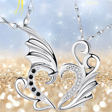 心形情侣项链韩版时尚 可刻字七夕i loveyou吊坠 学生创意饰品