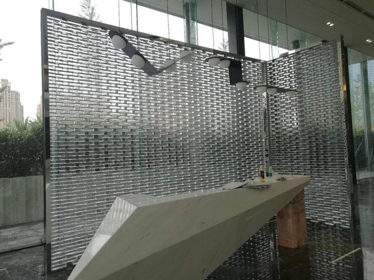 透明水晶砖隔断玄关镀银波纹气泡砖酒店卫生间装饰玻璃砖