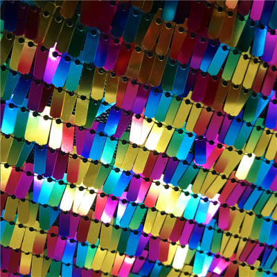 珠片布 3x9长方形绣花布 七彩亮片布料 演出服珠片绣面料