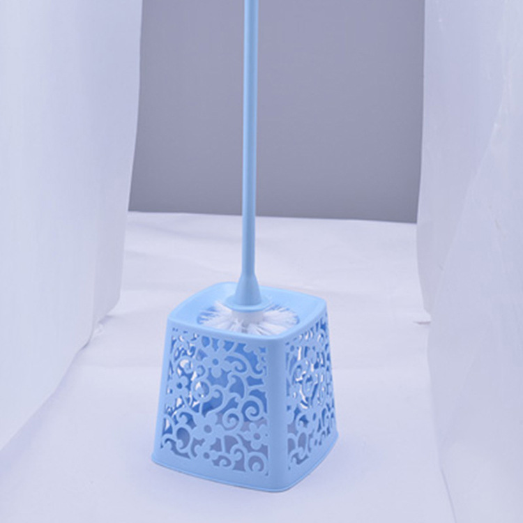 Factory Wholesale Toilet Brush Hollow with Base Toilet Brush Cover Plastic Long Handle Toilet Brush Cleaning Brush 872