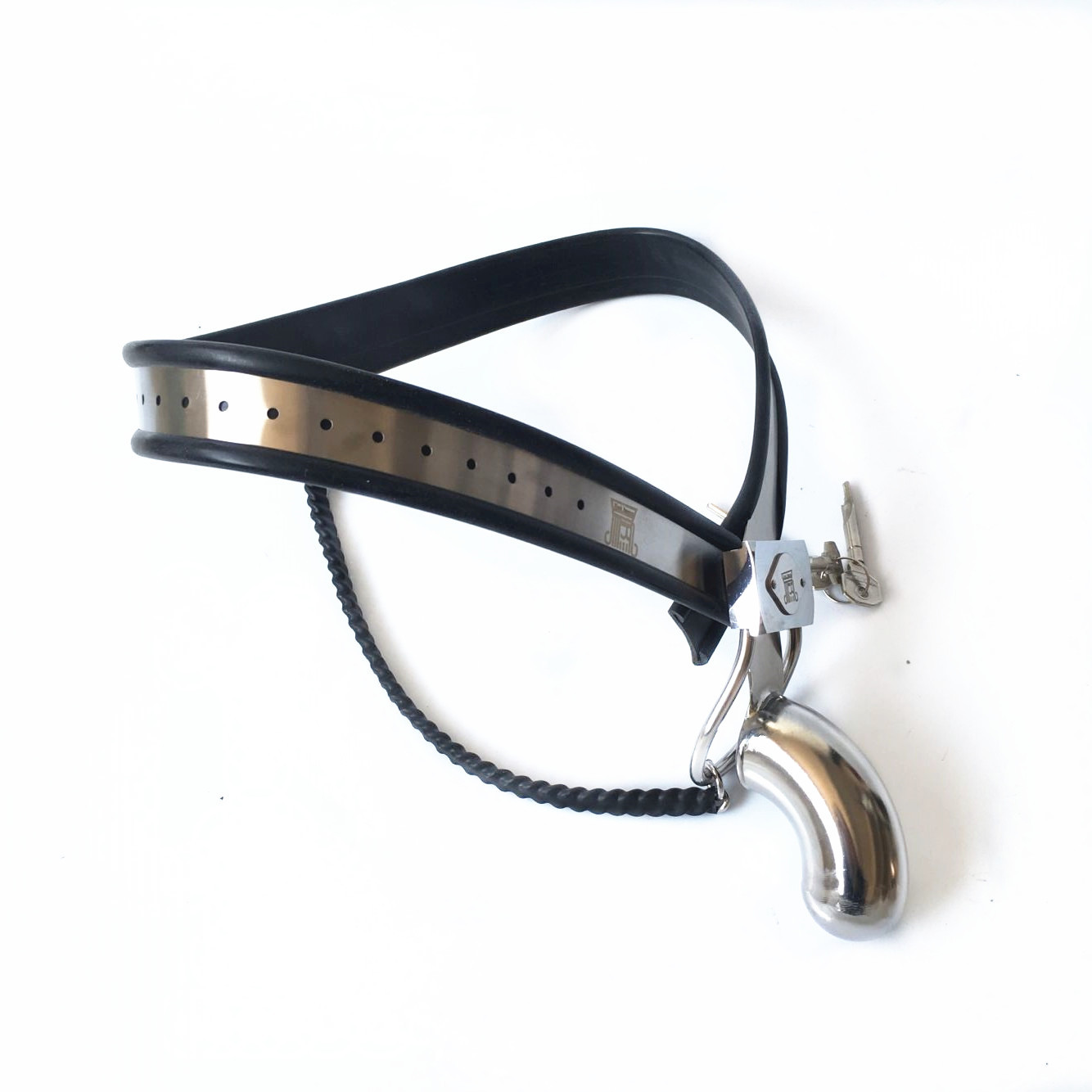 黑帝厂家直销男用老款男y单链款贞操带 男用束缚贞操锁贞洁带