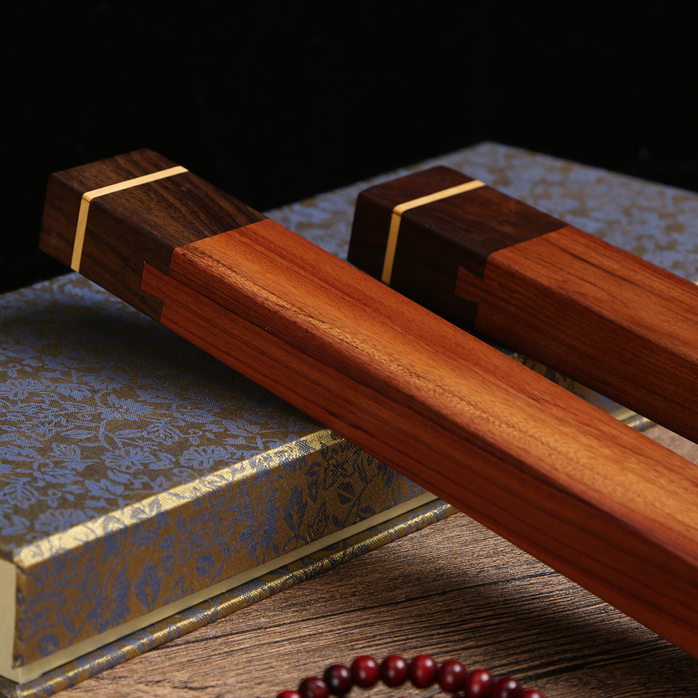 宇锦琪红木 镇纸镇尺 黑檀实木质镇尺 压尺书法用品创意定制生产