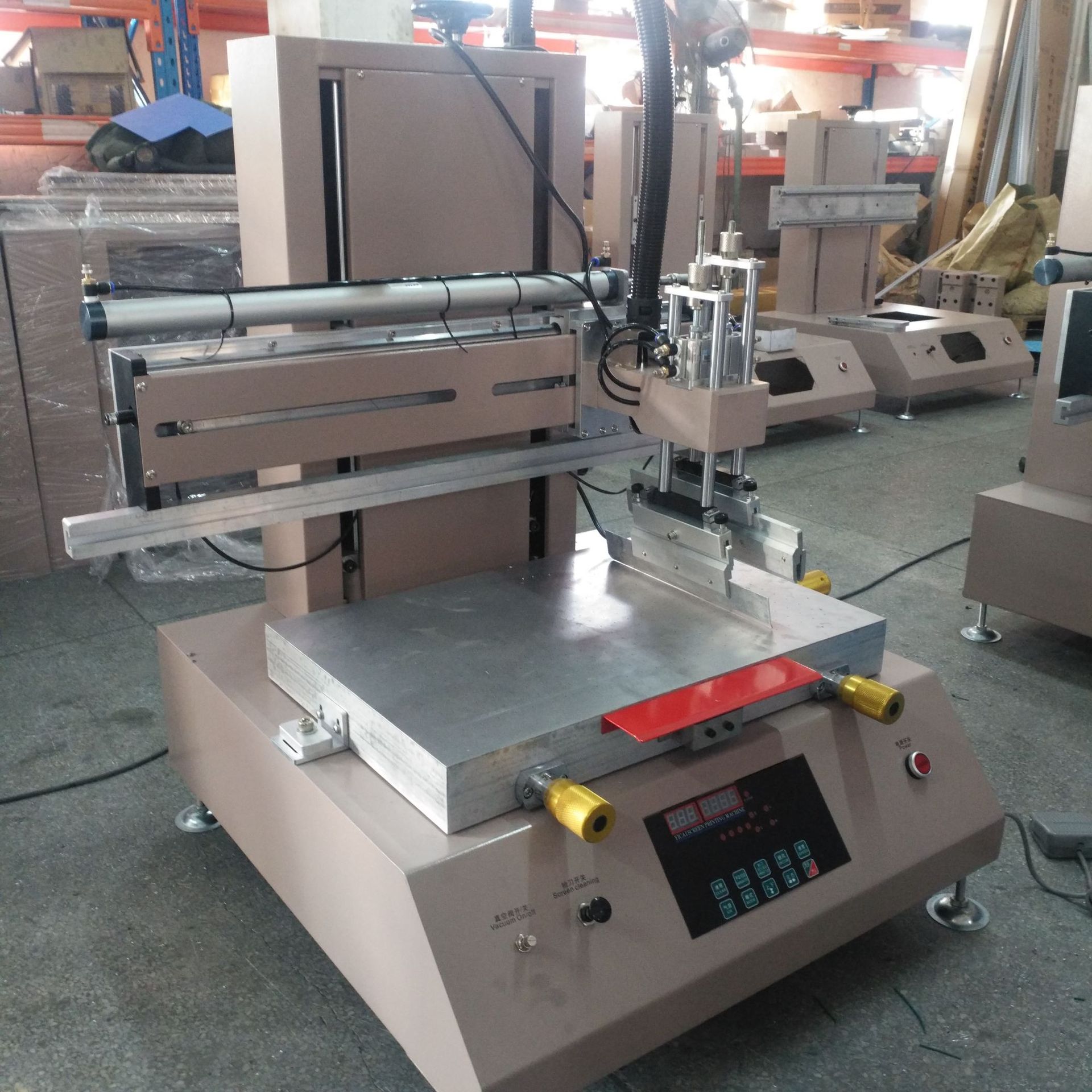 半自动4060平面吸气网印机pet材质丝印机视频