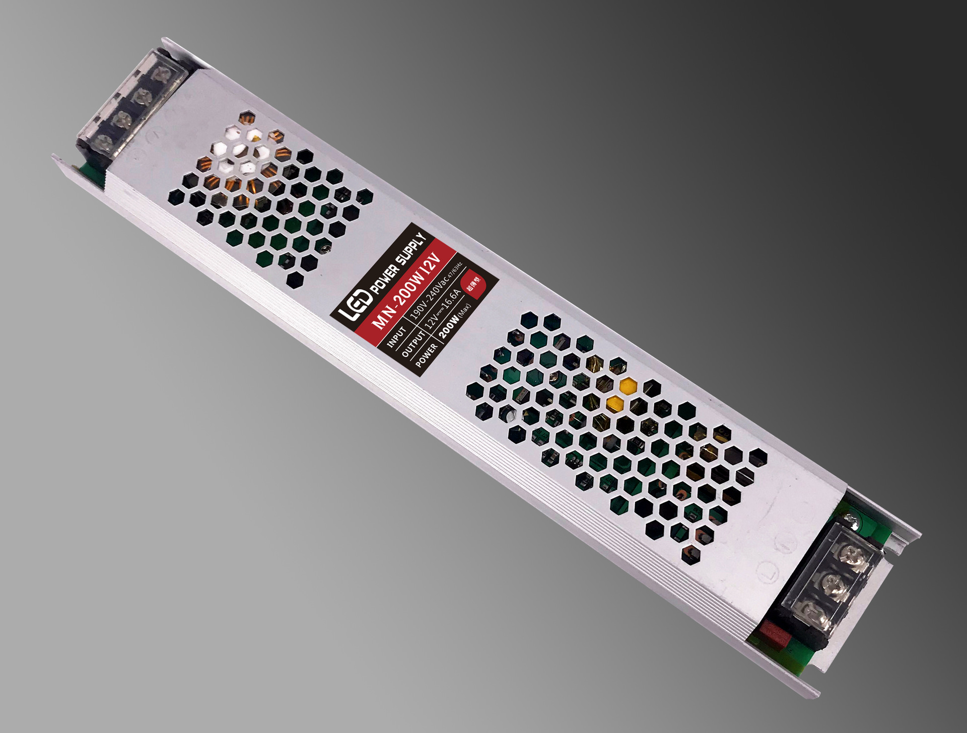 玻纤板12v200w超薄电源卡布灯箱电源 265*53*20mm(同款24v200w)