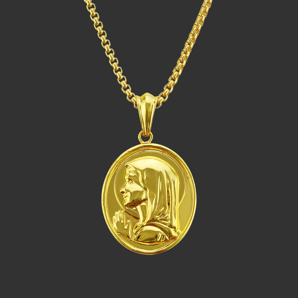 跨境厂家饰品项链直销 欧美合金头像吊坠时尚项饰挂坠配饰