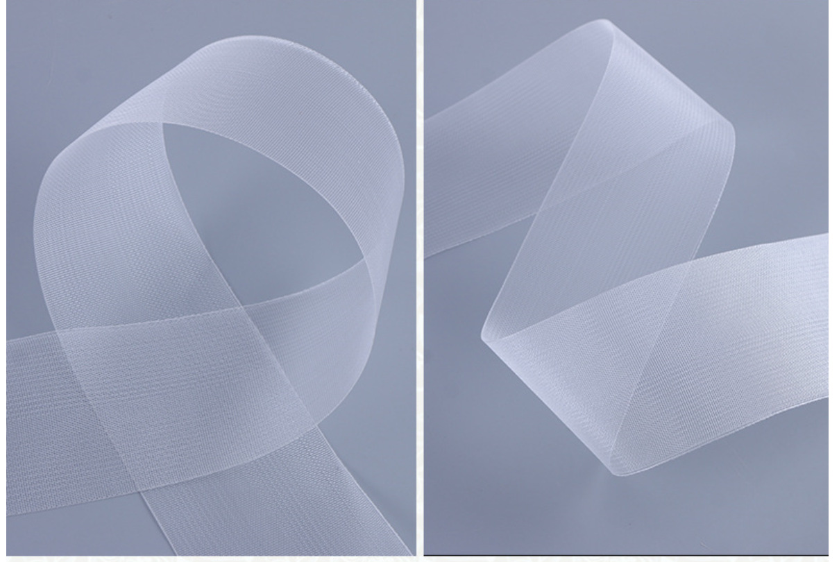 窗帘配件窗饰辅料8cm加厚尼龙带罗马圈打孔透明布带韩折筒折s钩带