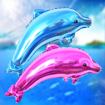 海豚铝膜气球 生日宝宝宴会气球 卡通铝箔气球装扮布置气球现货