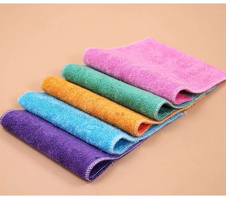 即墨批发 一代16*18彩色竹纤维洗碗布吸油易清洗家庭清洁抹布