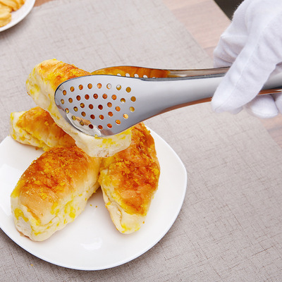 加厚不锈钢烹饪食品夹烘培烧烤夹蛋糕面包夹子食物夹菜夹牛排夹