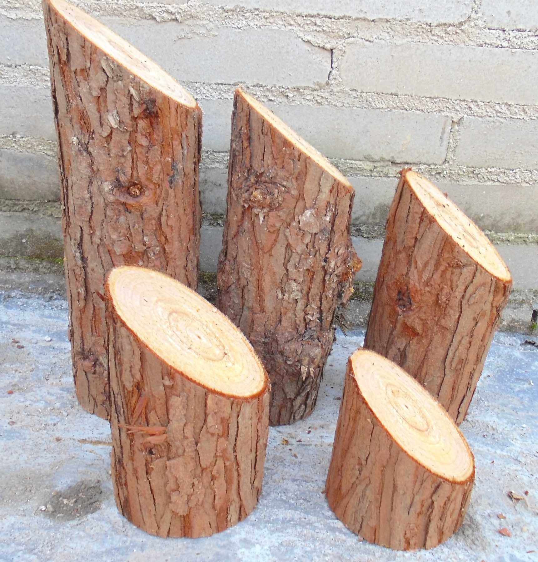 斜边木桩摆件 美式乡村天然杉木 木尖壁饰实木装饰品道具