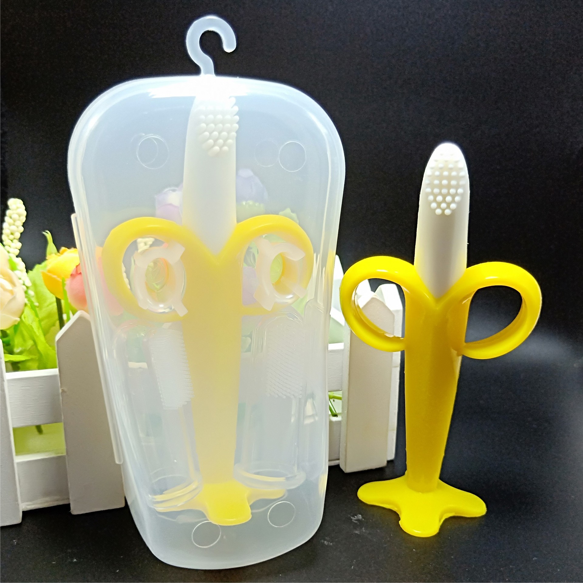 香蕉牙胶 婴儿磨牙棒 宝宝乳牙 磨牙牙胶香蕉牙刷食品级硅胶材质