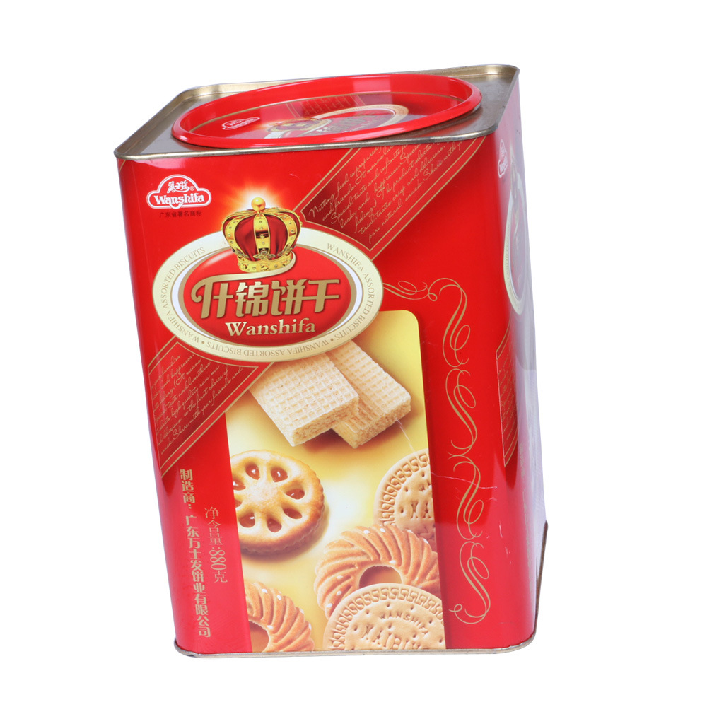 新年礼盒 长方形饼干盒 什锦饼干罐 马口铁礼品盒 糖果盒定制