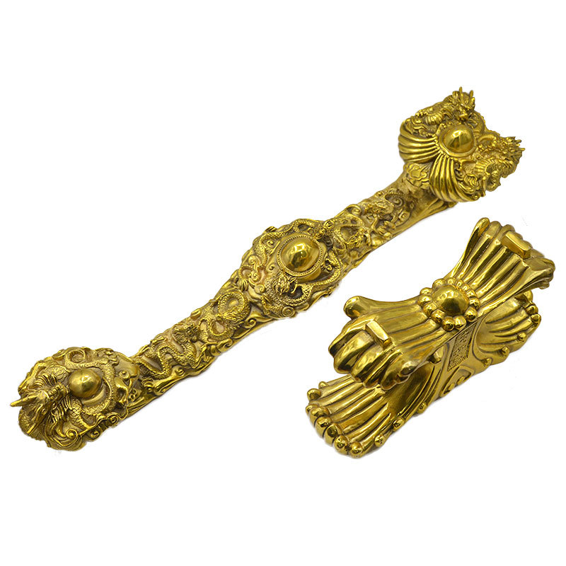 精工铜九龙如意喜上眉梢龙头如意摆件吉祥纳福家居风水工艺品