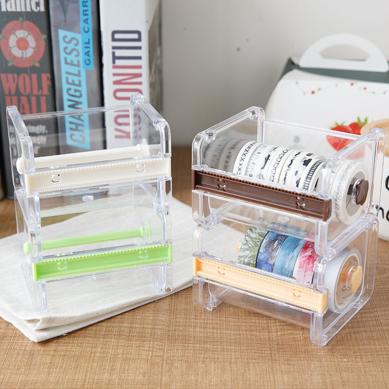 Japanese Office Stationery Multi-Purpose Tape Base Tape Cutter Tape Dispenser Desktop Tape Storage Box Finishing Box